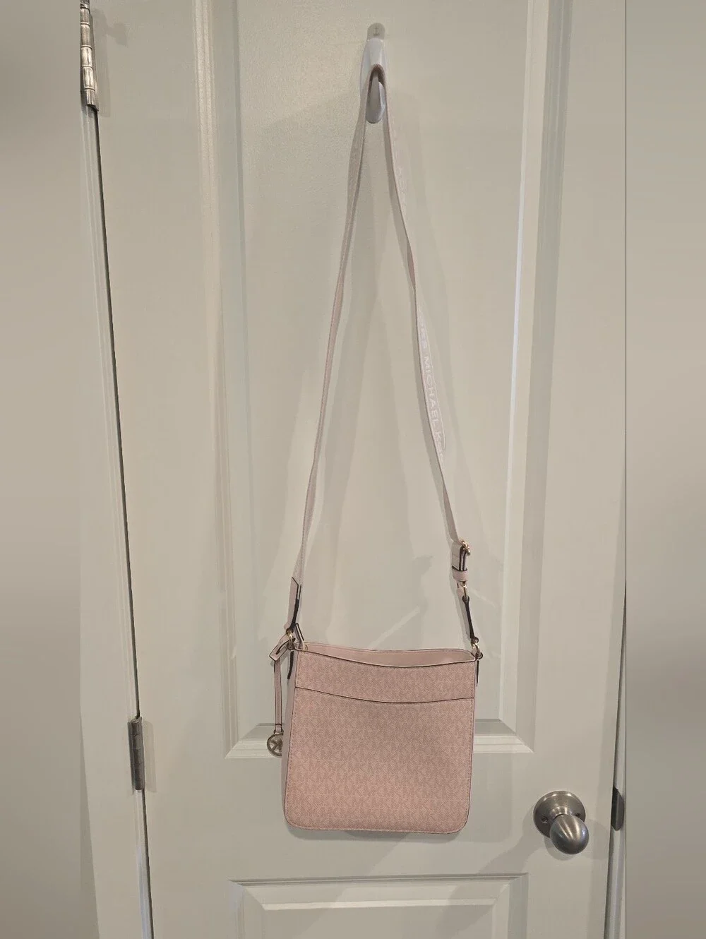 Michael Kors Blush Pink Logo Crossbody Sling EUC